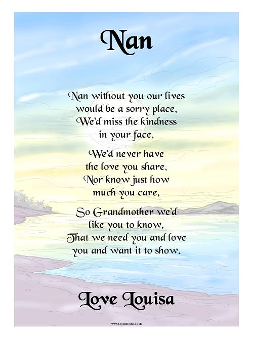 Personalised Nan Poem